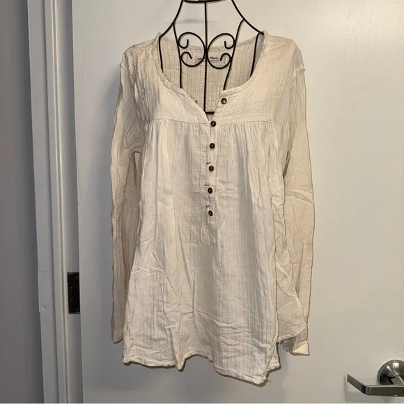 We The Free Long Sleeve Tunic Top Cream - Picture 1 of 8